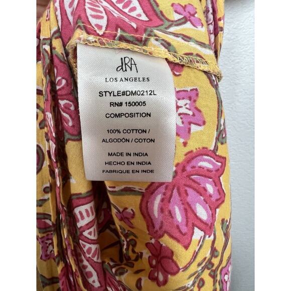 dRA Los Angeles Floral Block Print Maxi Dress Medium Tie Waist Anthropologie - Picture 4 of 6